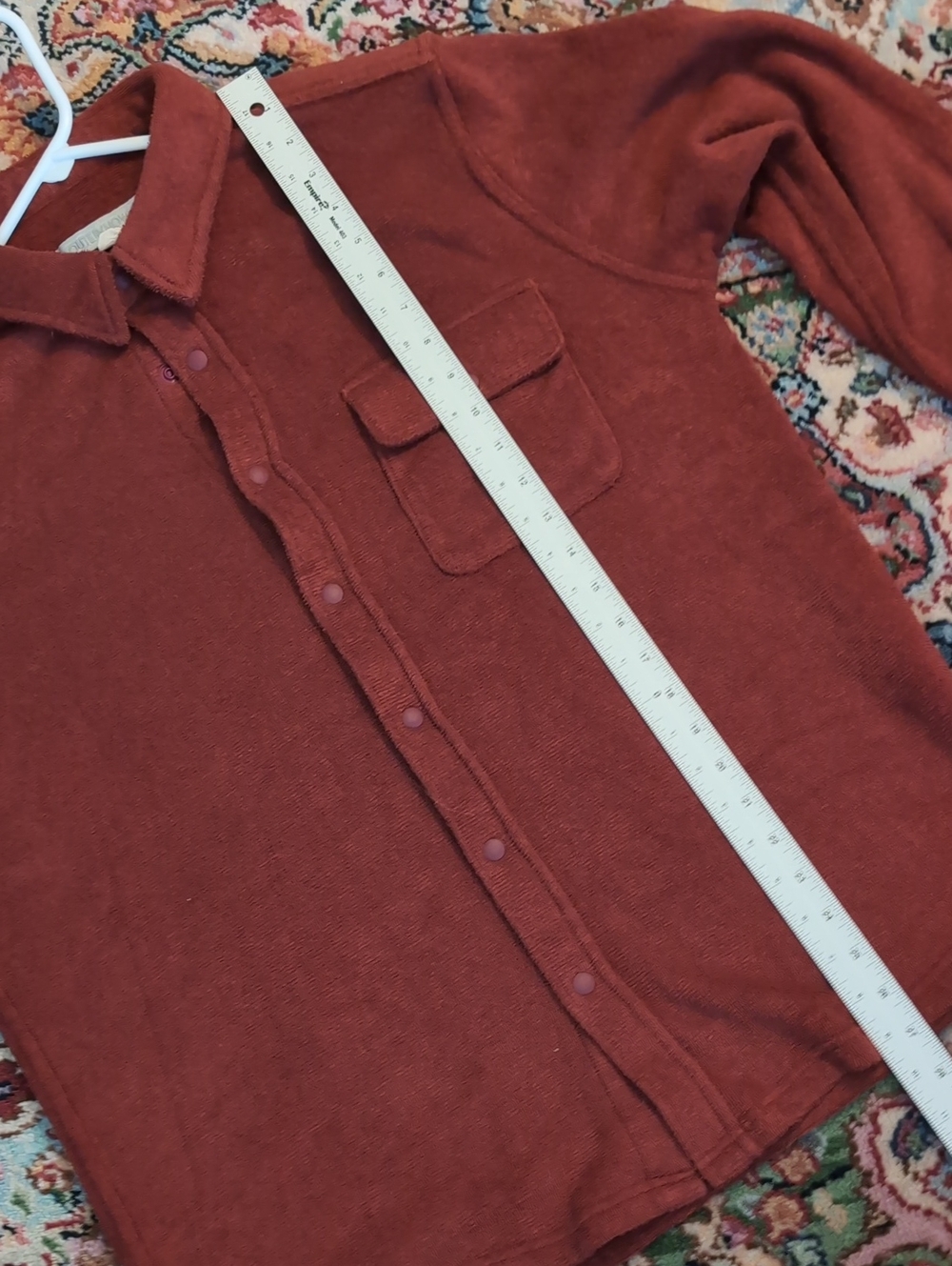 Outerknown Rust Colored Hightide Snap Button Shirt Jacket - Picture 4 of 8
